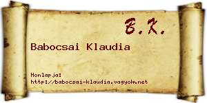 Babocsai Klaudia névjegykártya